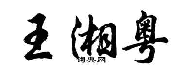 胡问遂王湘粤行书个性签名怎么写