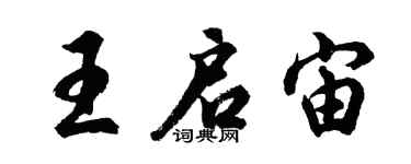 胡问遂王启宙行书个性签名怎么写