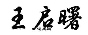 胡问遂王启曙行书个性签名怎么写