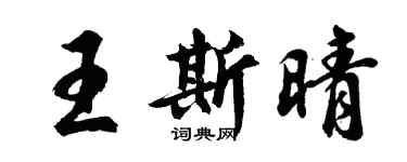 胡问遂王斯晴行书个性签名怎么写
