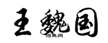 胡问遂王魏国行书个性签名怎么写