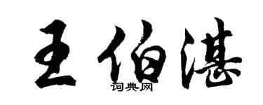 胡问遂王伯湛行书个性签名怎么写