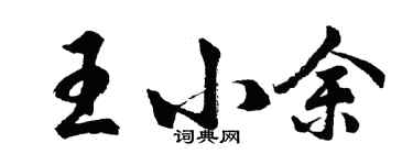 胡问遂王小余行书个性签名怎么写