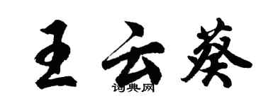 胡问遂王云葵行书个性签名怎么写