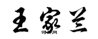 胡问遂王家兰行书个性签名怎么写