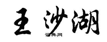 胡问遂王沙湖行书个性签名怎么写