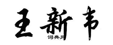 胡问遂王新韦行书个性签名怎么写