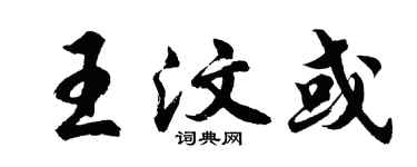 胡问遂王汶或行书个性签名怎么写