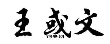 胡问遂王或文行书个性签名怎么写