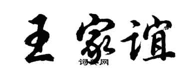 胡问遂王家谊行书个性签名怎么写