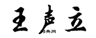 胡问遂王声立行书个性签名怎么写