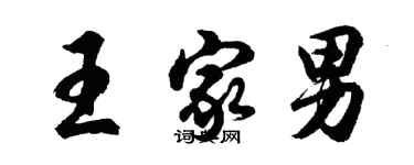 胡问遂王家男行书个性签名怎么写