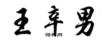 胡问遂王辛男行书个性签名怎么写