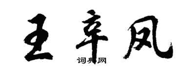 胡问遂王辛凤行书个性签名怎么写