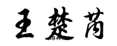 胡问遂王楚芮行书个性签名怎么写