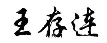 胡问遂王存连行书个性签名怎么写