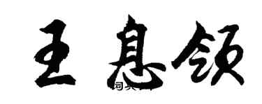 胡问遂王息领行书个性签名怎么写