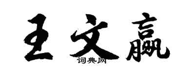 胡问遂王文赢行书个性签名怎么写