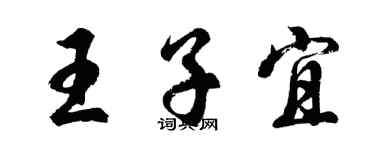胡问遂王子宜行书个性签名怎么写