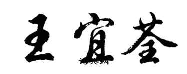 胡问遂王宜荃行书个性签名怎么写