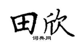 丁谦田欣楷书个性签名怎么写