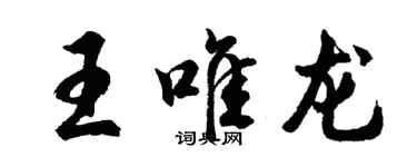 胡问遂王唯龙行书个性签名怎么写