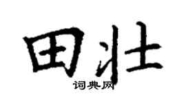 丁谦田壮楷书个性签名怎么写
