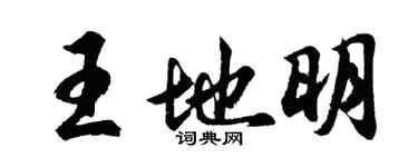 胡问遂王地明行书个性签名怎么写