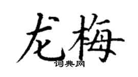 丁谦龙梅楷书个性签名怎么写
