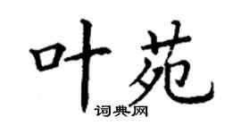 丁谦叶苑楷书个性签名怎么写