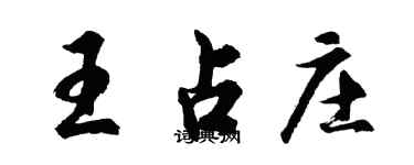 胡问遂王占庄行书个性签名怎么写