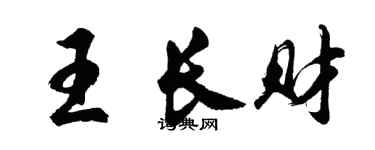 胡问遂王长财行书个性签名怎么写