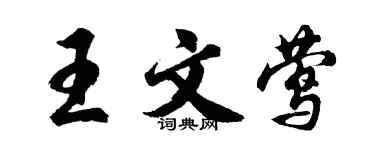胡问遂王文莺行书个性签名怎么写