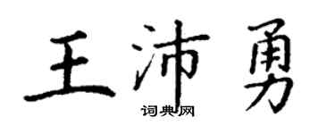 丁谦王沛勇楷书个性签名怎么写