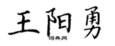 丁谦王阳勇楷书个性签名怎么写