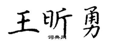 丁谦王昕勇楷书个性签名怎么写