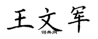 丁谦王文军楷书个性签名怎么写