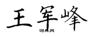 丁谦王军峰楷书个性签名怎么写