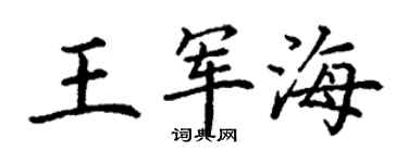 丁谦王军海楷书个性签名怎么写