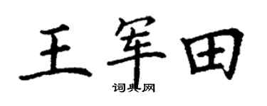 丁谦王军田楷书个性签名怎么写