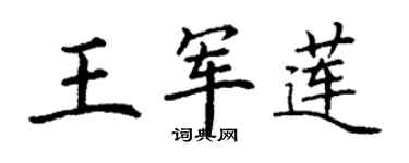 丁谦王军莲楷书个性签名怎么写