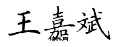 丁谦王嘉斌楷书个性签名怎么写