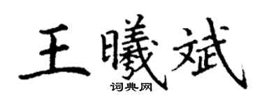 丁谦王曦斌楷书个性签名怎么写