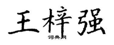 丁谦王梓强楷书个性签名怎么写
