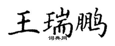丁谦王瑞鹏楷书个性签名怎么写