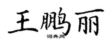 丁谦王鹏丽楷书个性签名怎么写