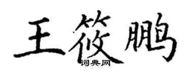 丁谦王筱鹏楷书个性签名怎么写