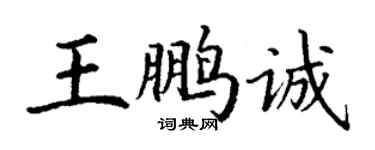 丁谦王鹏诚楷书个性签名怎么写