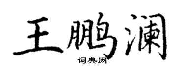 丁谦王鹏澜楷书个性签名怎么写