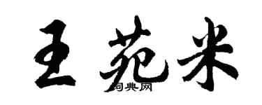 胡问遂王苑米行书个性签名怎么写